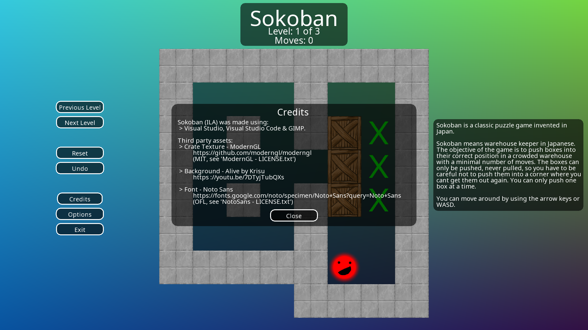 Credits Menu